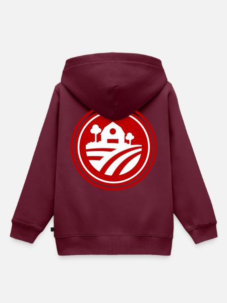 Farm Ernte icon - Kinder Premium Organic Hoodie - Burgunderrot