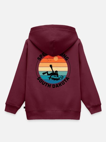 Speerfischen Speerfischen Speerfischer Fischen - Kinder Premium Organic Hoodie - Burgunderrot