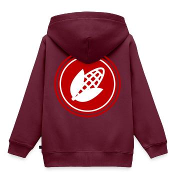 Mais symbol - Kinder Premium Organic Hoodie - Burgunderrot - Hinten - AI Model Kid Female (0cm)