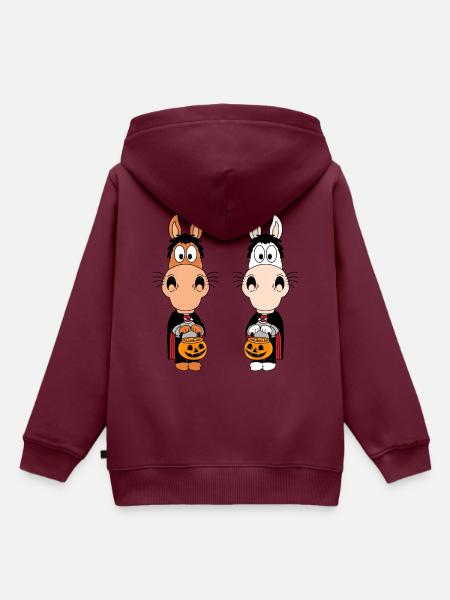 PFERDE - PONYS - HALLOWEEN - TIERISCH - Kinder Premium Organic Hoodie - Burgunderrot