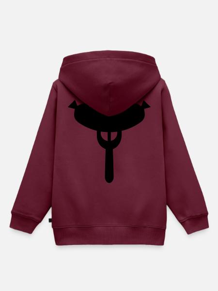 Wurst Gabel - Kinder Premium Organic Hoodie - Burgunderrot