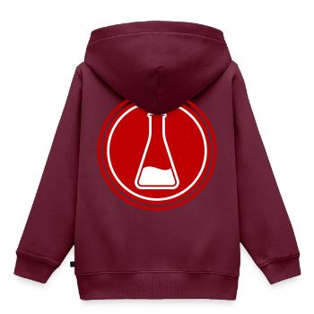 Reagenzglas Icon - Kinder Premium Organic Hoodie - Burgunderrot - Hinten - AI Model Kid Female (0cm)