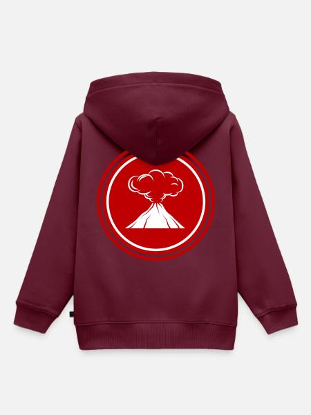 Vulkan icon symbol - Kinder Premium Organic Hoodie - Burgunderrot