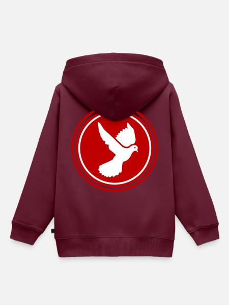 Taube symbol - Kinder Premium Organic Hoodie - Burgunderrot