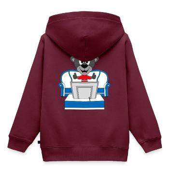 PANTHER - TV - FERNSEHEN - TIER - Kinder Premium Organic Hoodie - Burgunderrot - Hinten - AI Model Kid Female (0cm)