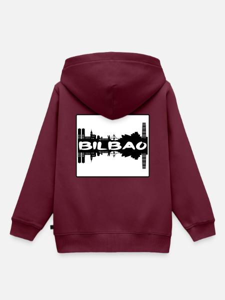 Bilbao Spanien Skyline Silhouette Reisesouvenir - Kinder Premium Organic Hoodie - Burgunderrot