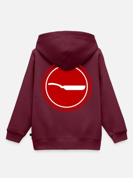 Pfanne Icon - Kinder Premium Organic Hoodie - Burgunderrot