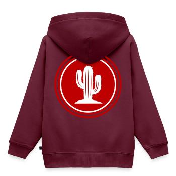 Kaktus Element - Kinder Premium Organic Hoodie - Burgunderrot - Hinten - AI Model Kid Female (0cm)