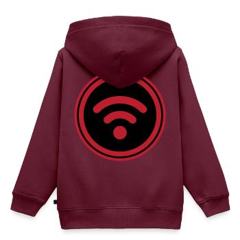 Wlan Internet - Kinder Premium Organic Hoodie - Burgunderrot - Hinten - AI Model Kid Female (0cm)