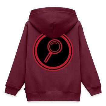 Lupe Symbol - Kinder Premium Organic Hoodie - Burgunderrot - Hinten - AI Model Kid Female (0cm)
