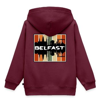 Belfast Nordirland Skyline Silhouette Reisen - Kinder Premium Organic Hoodie - Burgunderrot - Hinten - AI Model Kid Female (0cm)