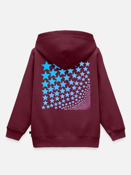 Sterne türkis rosa Geschenkidee - Kinder Premium Organic Hoodie - Burgunderrot