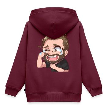 Lol Manny - Kinder Premium Organic Hoodie - Burgunderrot - Hinten - AI Model Kid Female (0cm)