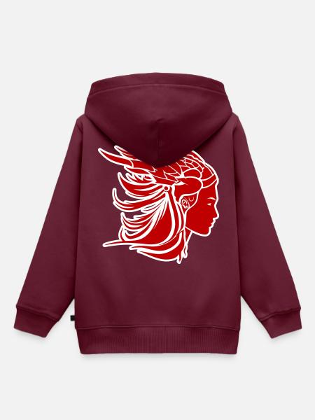Wikinger Frau Viking Kriegerin - Kinder Premium Organic Hoodie - Burgunderrot