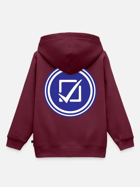 Häkchen Ankreuzen - Kinder Premium Organic Hoodie - Burgunderrot