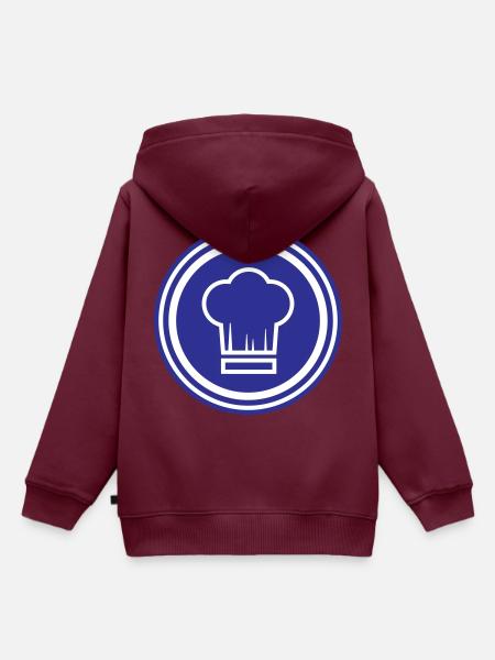 Kochmütze Koch - Kinder Premium Organic Hoodie - Burgunderrot