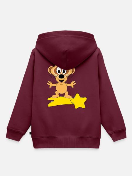 ERDMÄNNCHEN - STERNSCHNUPPE - SURFER - TIER - Kinder Premium Organic Hoodie - Burgunderrot