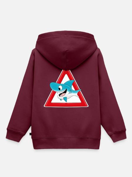 ACHTUNG HAI - Kinder Premium Organic Hoodie - Burgunderrot