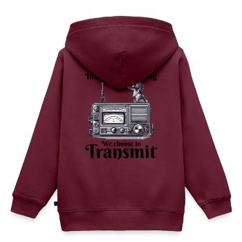 Vintage-Amateurfunker Lustig - Kinder Premium Organic Hoodie - Burgunderrot - Hinten - AI Model Kid Female (0cm)