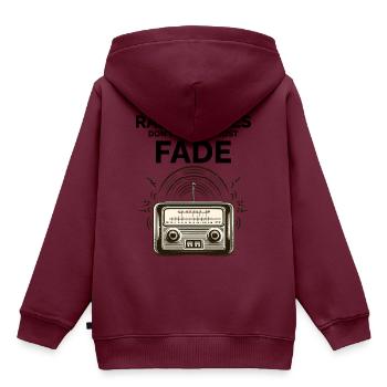 Ewige Funkwellen Vintage Amateurfunk Amateurfunk - Kinder Premium Organic Hoodie - Burgunderrot - Hinten - AI Model Kid Female (0cm)