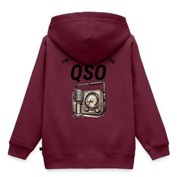Nostalgischer QSO-Vintage-Amateurfunker Classic - Kinder Premium Organic Hoodie - Burgunderrot - Hinten - AI Model Kid Female (0cm)