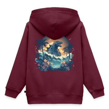 Godzi - Kinder Premium Organic Hoodie - Burgunderrot - Hinten - AI Model Kid Female (0cm)
