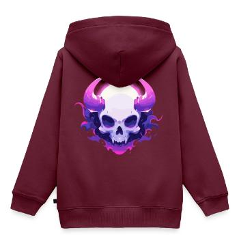 Beelzebub - Kinder Premium Organic Hoodie - Burgunderrot - Hinten - AI Model Kid Female (0cm)