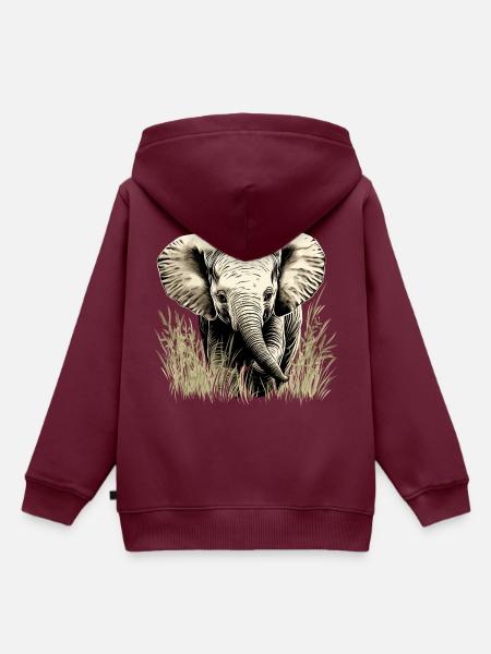 Elephant Baby - Kinder Premium Organic Hoodie - Burgunderrot