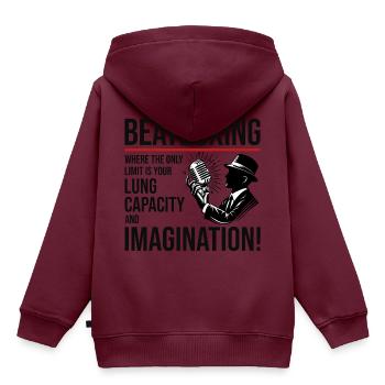Beatboxing Kultur Rhythmic Beatbox Artistik Musik - Kinder Premium Organic Hoodie - Burgunderrot - Hinten - AI Model Kid Female (0cm)
