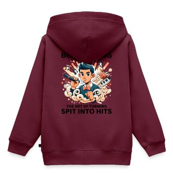 Spit to Hit: Entfessle den Humor beim Beatboxen - Kinder Premium Organic Hoodie - Burgunderrot - Hinten - AI Model Kid Female (0cm)