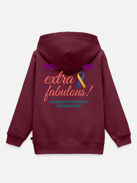 Down-Syndrom-Bewusstsein Extra fabelhaft - Kinder Premium Organic Hoodie - Burgunderrot