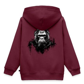 Silverback - Kinder Premium Organic Hoodie - Burgunderrot - Hinten - AI Model Kid Female (0cm)