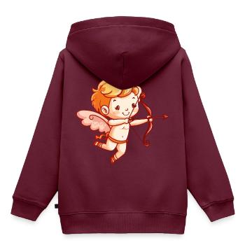 Engel Valentinstag Cupid Verliebt - Kinder Premium Organic Hoodie - Burgunderrot - Hinten - AI Model Kid Female (0cm)