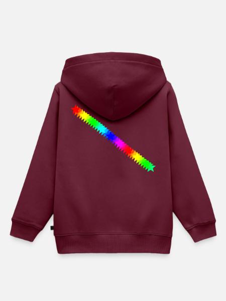 Sterne bunt Regenbogen Geschenkidee - Kinder Premium Organic Hoodie - Burgunderrot