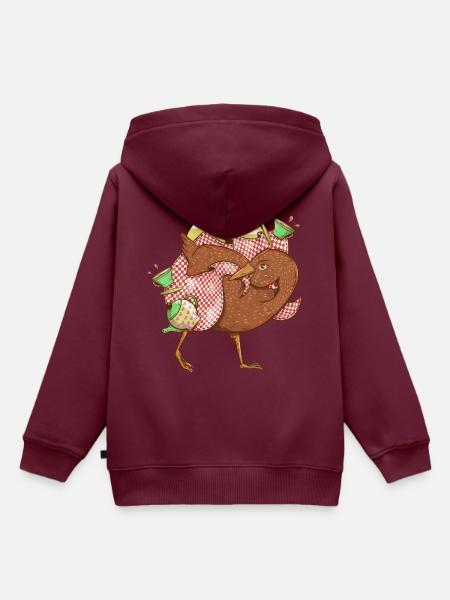 Lustiger neuseeländischer Vogel - Kinder Premium Organic Hoodie - Burgunderrot