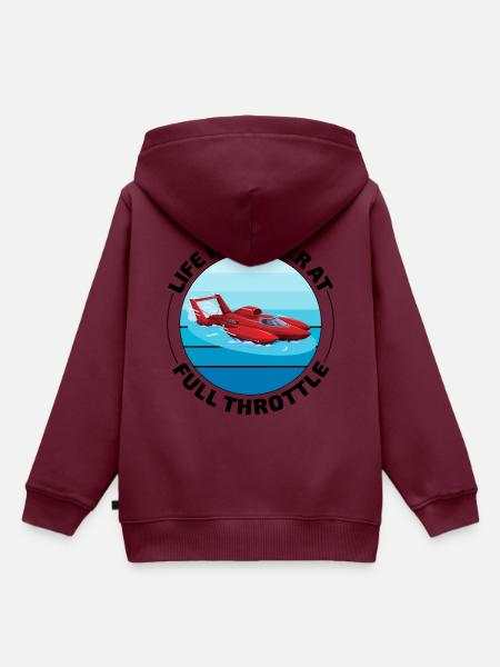 Vollgasspaß: Wasserflugzeugrennen lachen - Kinder Premium Organic Hoodie - Burgunderrot