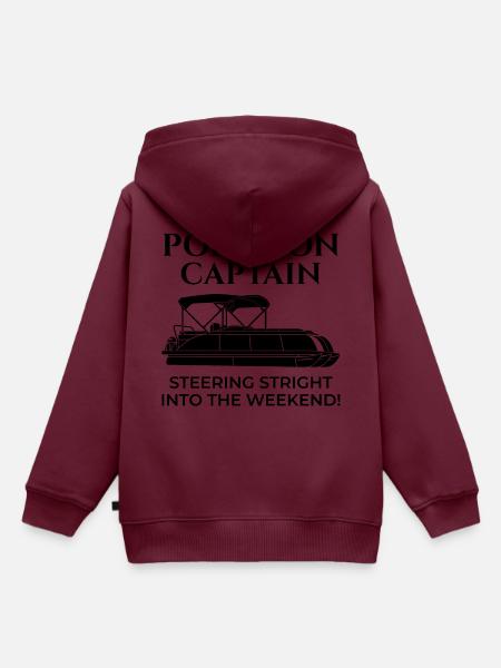 Pontonboot Kapitän Bootsfahrt Abenteuerspaß - Kinder Premium Organic Hoodie - Burgunderrot