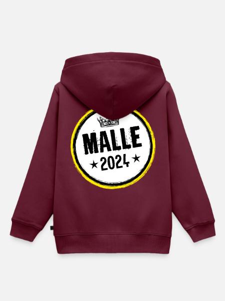 Malle 2024 Kreis - Kinder Premium Organic Hoodie - Burgunderrot
