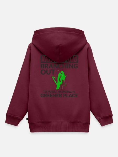 Baumpfleger Baumchirurg Kletterer Klettertrimmer - Kinder Premium Organic Hoodie - Burgunderrot