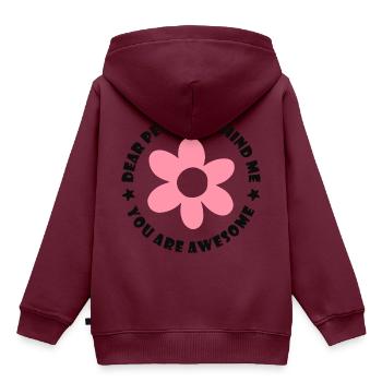 Liebe Person hinter mir, Du bist toll - Kinder Premium Organic Hoodie - Burgunderrot - Hinten - AI Model Kid Female (0cm)