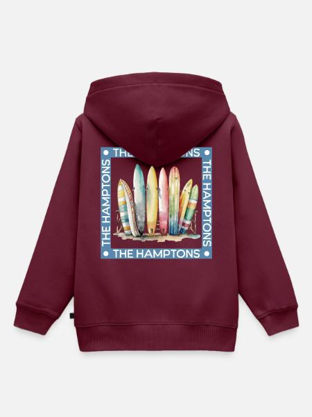 Surfen in den Hamptons - Kinder Premium Organic Hoodie - Burgunderrot