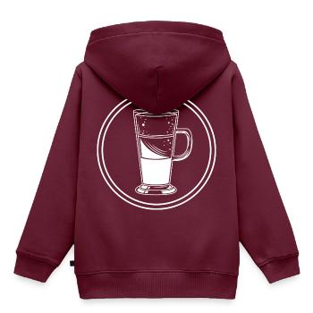 Kaffee Icon - Kinder Premium Organic Hoodie - Burgunderrot - Hinten - AI Model Kid Female (0cm)