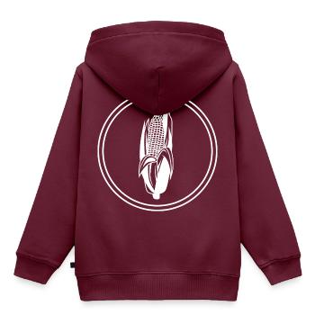 Mais symbol - Kinder Premium Organic Hoodie - Burgunderrot - Hinten - AI Model Kid Female (0cm)