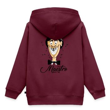 Maestro – Musik mit einem Lächeln - Kinder Premium Organic Hoodie - Burgunderrot - Hinten - AI Model Kid Female (0cm)