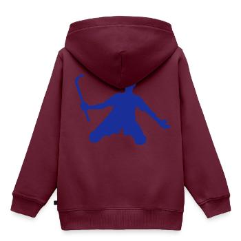 Eisbahn Hockey Silhouette Spieler 4 - Kinder Premium Organic Hoodie - Burgunderrot - Hinten - AI Model Kid Female (0cm)