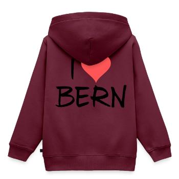 Bern - Kinder Premium Organic Hoodie - Burgunderrot - Hinten - AI Model Kid Female (0cm)