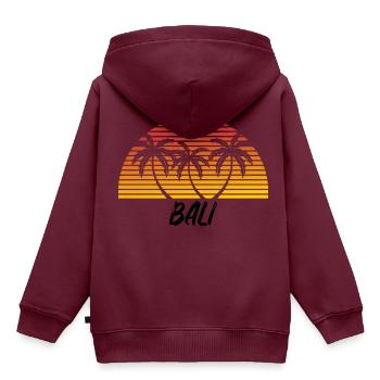 Bali - Kinder Premium Organic Hoodie - Burgunderrot - Hinten - AI Model Kid Female (0cm)