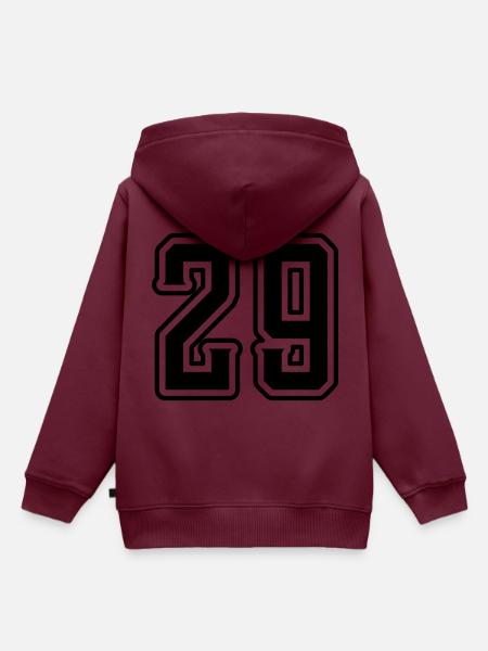 29 Zahl symbol - Kinder Premium Organic Hoodie - Burgunderrot