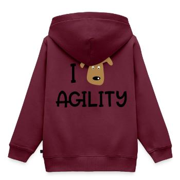 AGILITY - Kinder Premium Organic Hoodie - Burgunderrot - Hinten - AI Model Kid Female (0cm)