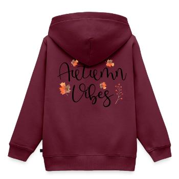 Herbst - Kinder Premium Organic Hoodie - Burgunderrot - Hinten - AI Model Kid Female (0cm)
